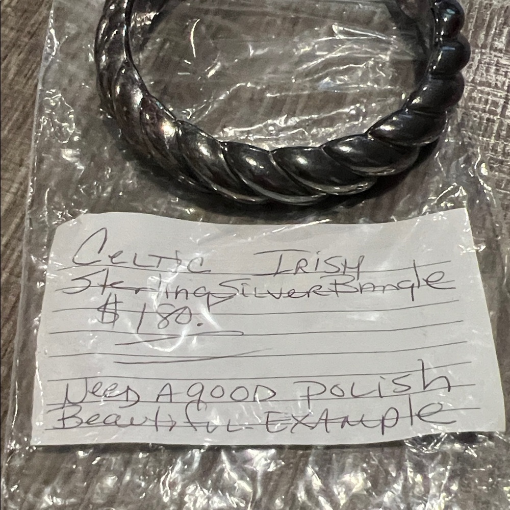 Silver Celtic Bangle
